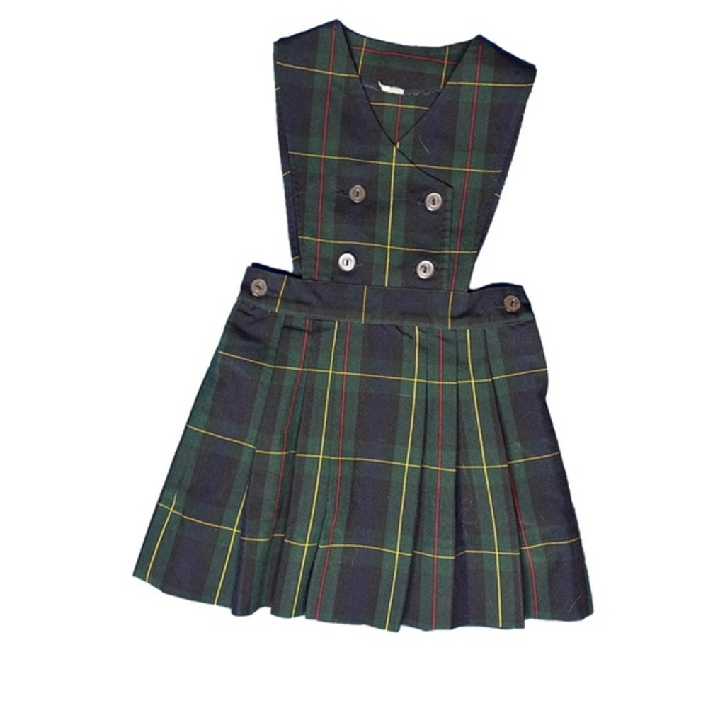 ⭐️ Plaid V-neck Uniform Jumper with Button Details